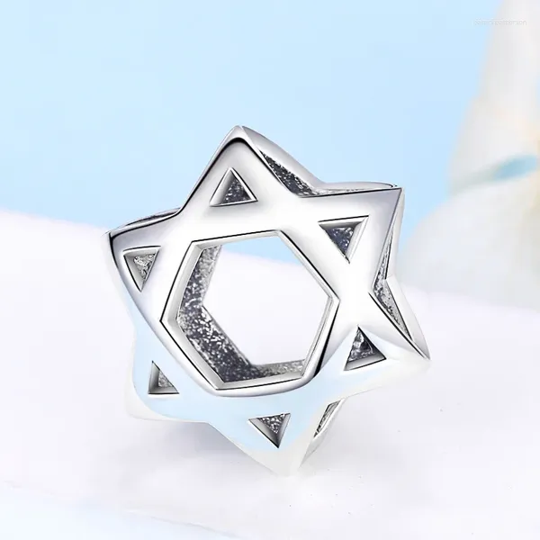 Pietre preziose sciolte Xiaojing 925 Sterling Silver Star of David Israel's Hollows Charms for Women Fit Braccialetti europei originali gioielli