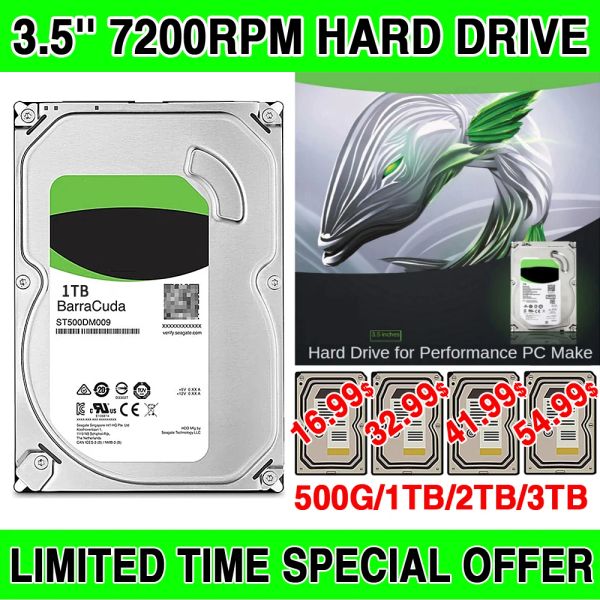 Recorder 500GB 1000G 3,5''Inch 1T 2T 3T 4T Внутренний механический жесткий диск HDD SATA3 64M 6GB 7200RPM Монитор CCTV DVR NVR PC Computer