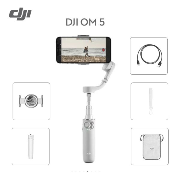 Monopodi dji osmo mobile 5 om 5 stick selfie bluetooth stabilizer bluetooth telefono treppiede fotocamere gimbali in modalità di tiro intelligente rapido nuovo
