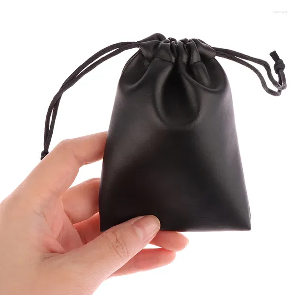 Aufbewahrungsboxen 1PCS Schwarz PU Lederbeutelkoin Geldmarkerspeicherkarte Kleine Geldbörse USB -Datenkabel Organizer Zubehör