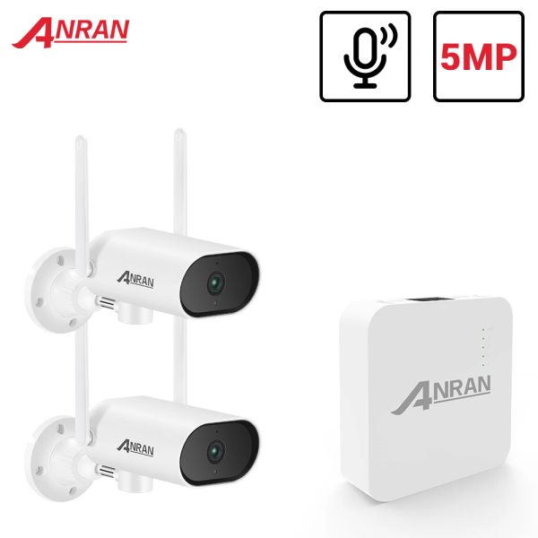 Sistema ANRAN PTZ Sistema sem fio CCTV 5MP Sistema de câmeras de segurança Sistema de vigilância à prova d'água Câmeras de videoclipe Street Videoveillance Kit