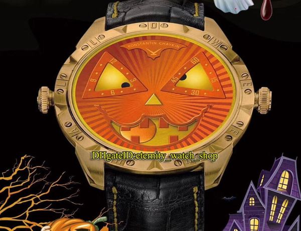 TW V3S Edição Konstantin Chaykin Moon Fase Joker Halloween Pumpkin Dial NH35A Automático Designer de caixa de ouro rosa 97444953