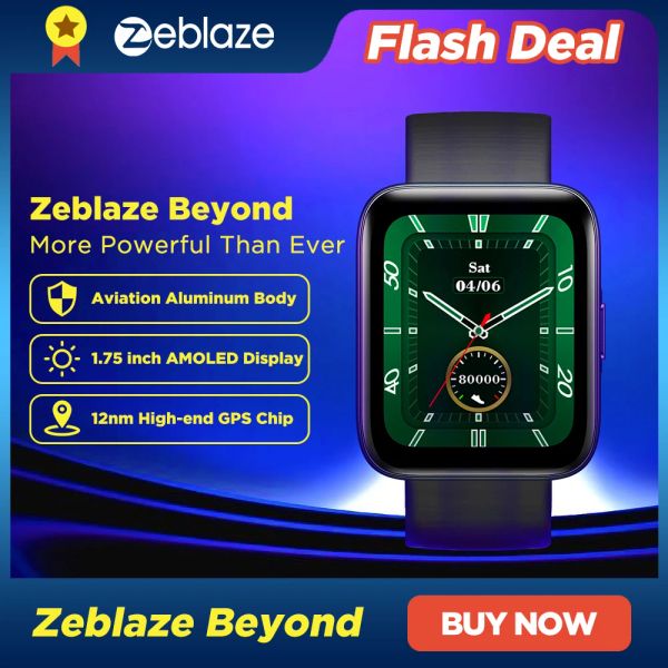 Relógios Zeblaze além do smartwatch AMOLED 12 nm GPS HighEnd Display 40 dias Battery Life Health Fitness Watch for Android iOS