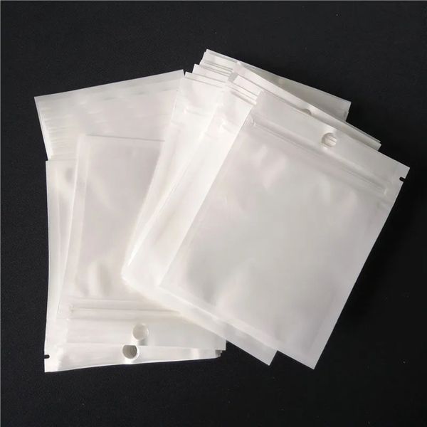 Прозрачный + белый жемчужный пластиковый пакет из ПВХ Пластиковый пакет политип -упаковка на молнии на молнии
