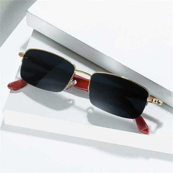 2024 Neue hohe Qualität 10% Rabatt auf Luxusdesignerin neuer Sonnenbrillen für Männer und Frauen 20% Rabatt auf Karten Halbholz Bein Mode Block kleiner Rahmen optische Brillen Frames