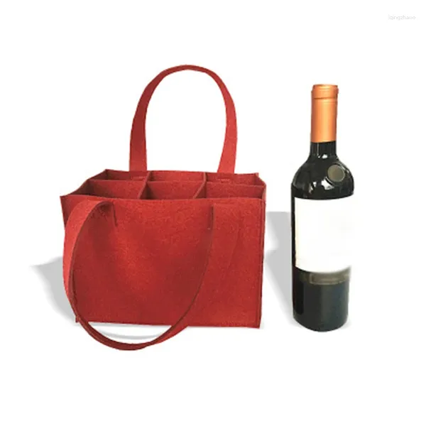 Bolsas de armazenamento bolsa de festa de aniversário piquenique ao ar livre 1pc estojo 25 18 16cm Organizador 6 grade Bolsa de garrafa de vinho para casamento