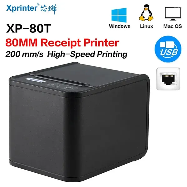 XPRINTER 80MM Bill Termal Stampante Mini ricevuta POS POS con parnatrice automatica per supermercati -1 rotolo di carta