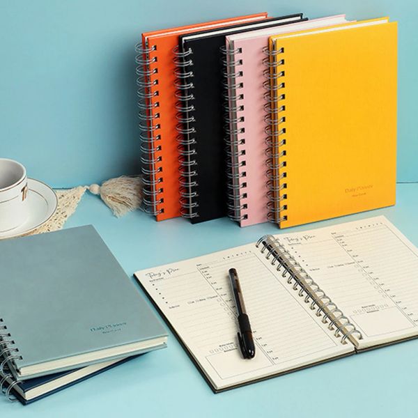 Planejadores A5 Planejador inglês Notepad Notebooks revestidos com revestimento diário diário diário Diário Livro semanal Agenda Animal de hábitos Cronograma Livro