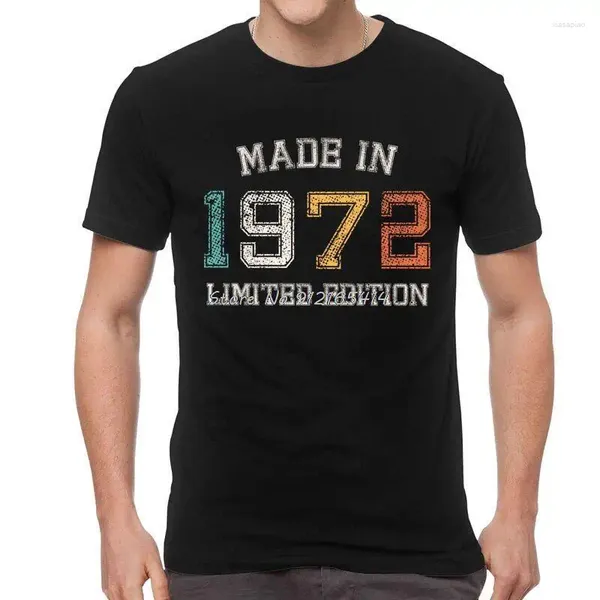 1972'de erkek tişörtleri gömlek erkekler kısa kollu pamuk tişört yapım doğum günü hediyesi tees üst tshirt sokak kıyafeti harajuku