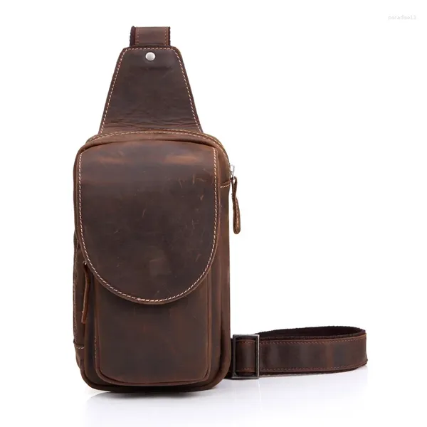 Bolsas de cintura bolsa de couro coreana bolsa de peito masculino para mensageiros esportes de cavalo de cavalo ombro de lazer