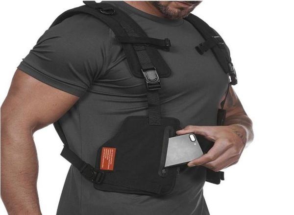 Bolsas ao ar livre Tactical Rig Rig Ret Streetwear Hip Hop Running Cicling Men Harness Sports Fitness Waist Pack Bagoutdoor6068424