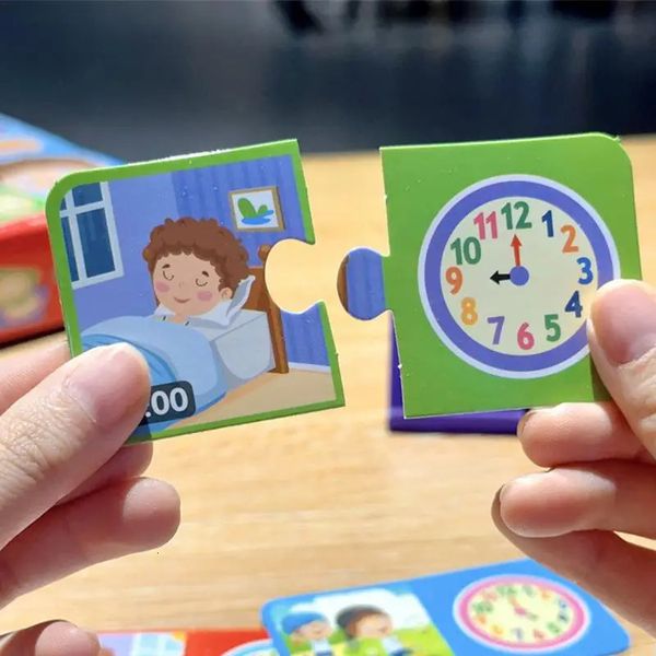 Lernzeituhr für Kinder realistische Bildungskartoon Spielzeug niedliche Spielzeuge frühzeitige Bildung 240321