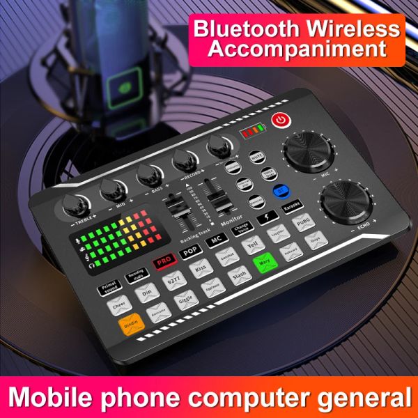 Mikrofone F998 Sound Card Bluetooth Network Celebrity Anchor Live -Übertrag