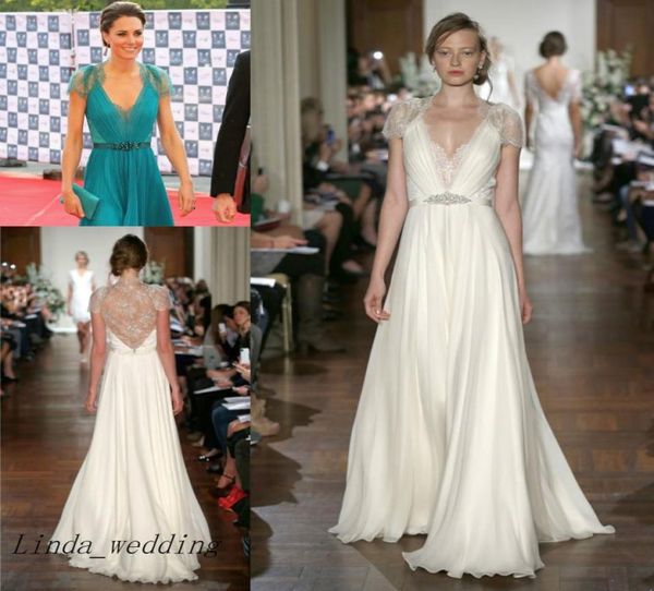 Kate Middleton em Jenny Packham vestidos de noite Crystal renda de longa noite vestidos de celebridades vestidos de fiesta3616320