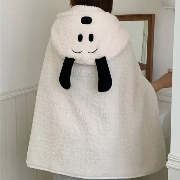 Coperte kawaii cane peluche cartone animato cani lunghi cani morbido pigiama da felpa con cappuccio per la casa coperta da animale caldo regalo per bambini