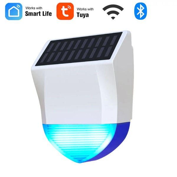 Sirene Tuya Smart Life Wireless WiFi Bluetooth Solar Powered Outdoor Sound Light Alarm Sirene Sensor