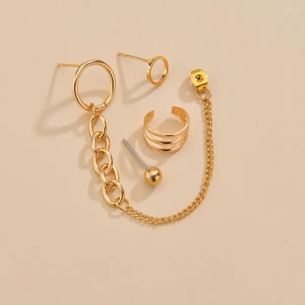 Dangle Ohrringe modischer Kreis Bohemian Style Metal Ohrhörer Clip Set von 4 Piercing für Frauen Schmuck Y2K Accessoires Großhandelsmesse Großhandel