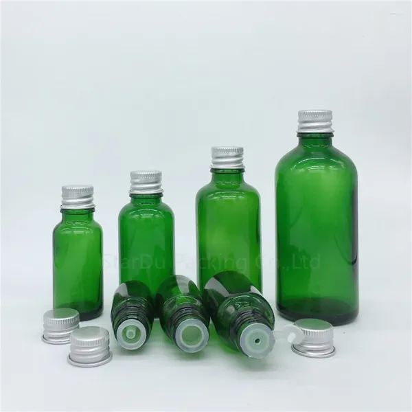 Bottiglie di stoccaggio 500x 5 ml-00-00 ml di fiale di vetro verde fiale olio essenziale con tappo per profumo