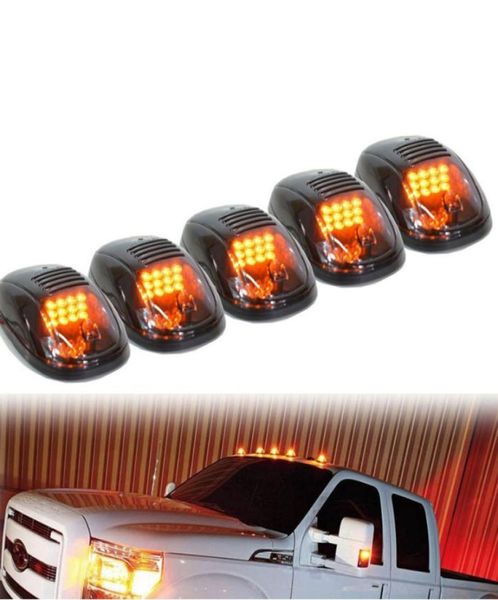 5pcsset LED -Kabinen -Kabinen -Dachmarker Leuchten für Auto -LKW SUV 4x4 Schwarz geräucherter Linsen8447644