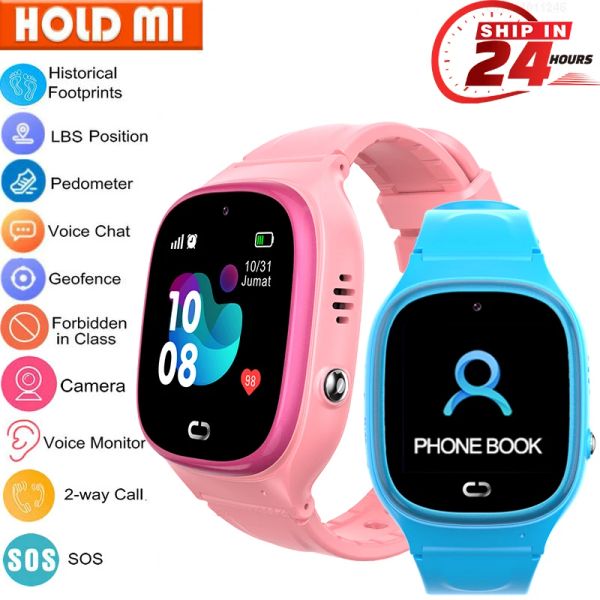 Uhren Kinder Smart Watch SOS Phone Watch Smartwatch Kinder mit SIM -Kartenfoto wasserdichte IP67 Jungen Mädchen Geschenk für iOS Android