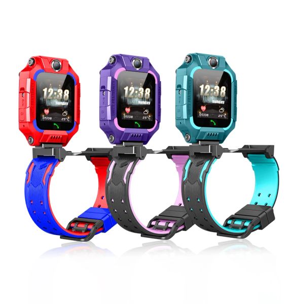 Relógios 2G GSM Network Kids Smart Watch Watch 360 Angulamentos rotação câmeras traseiras traseiras Dual