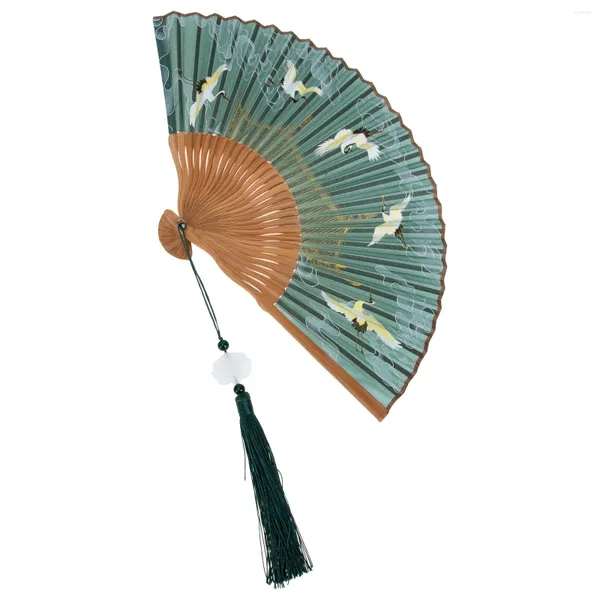 Dekorative Figuren Chinesische Fan -Fan -Fans Handheld Hanfu Kostüm Kollokation Seidenwand Ornament Bambus Männer Frauen falten