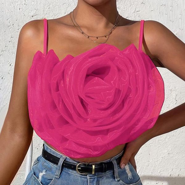 Tank da donna Chic Chic Vintage senza schienale vintage Bustier Floral Top Top Fashion Korean Fashion 2024 Summer Beach Women Crop