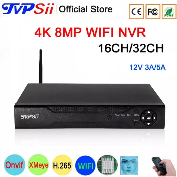 Recorder H.265+ Audio HI3536C Xmeye Face Detection 32ch 32 Kanal 4K 8MP Überwachungsvideo -Rekorder Max 14TB ONVIF WiFI CCTV DVR NVR