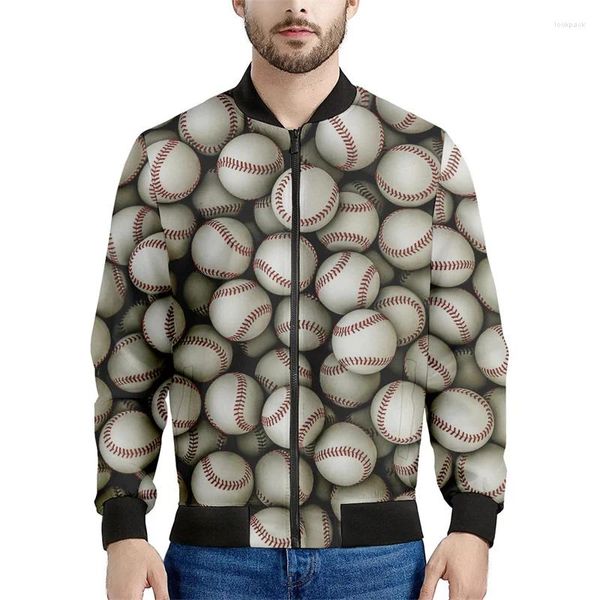 Herrenjacken Fashion 3D bedruckte Baseballjacke Männer übergroß