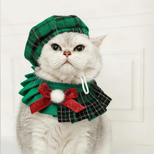 Собачья одежда кошка рождественская восьмиугольная шляпа воротнич