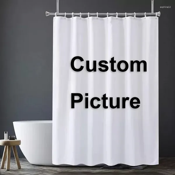 Cortinas de chuveiro cortina impermeável personalizada Imprima seu PO no banho para banheiro personalizado