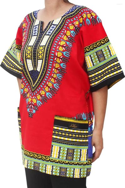 Ethnische Kleidung afrikanische Dashiki -Baumwollhemd Männer Frauen Festival Boho Hippie 60er 70er Bohemian Unisex