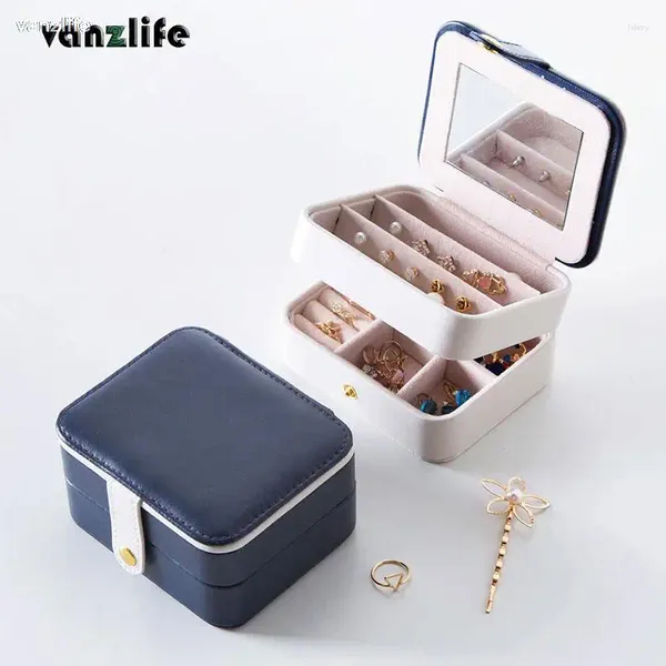 Aufbewahrungsboxen Vanzlife Schmuckschachtel Tragbare Ringe kleine Ohrringe Make -up -Organisator Travelling Perle Case Setzen Sie Schublade