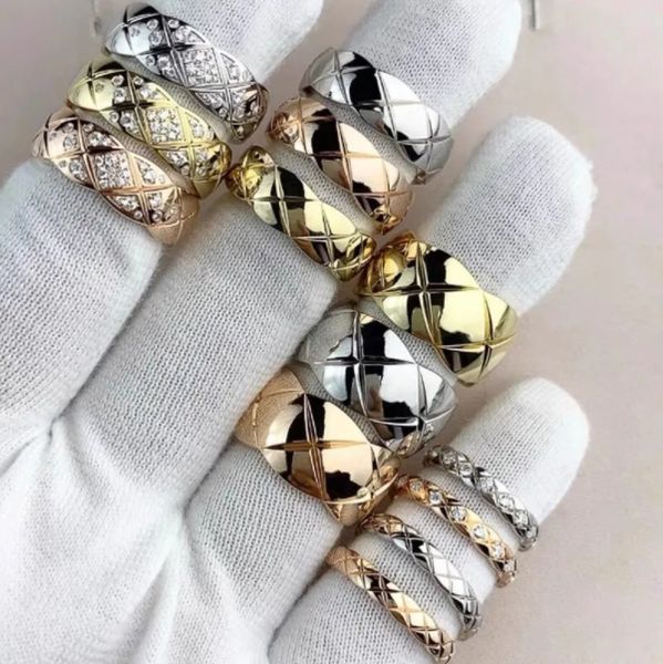 Fashion Gold Titanium Steel Silver Ring Pake for Woman Party Wedding Looks Presente Anéis de noivado Jóias