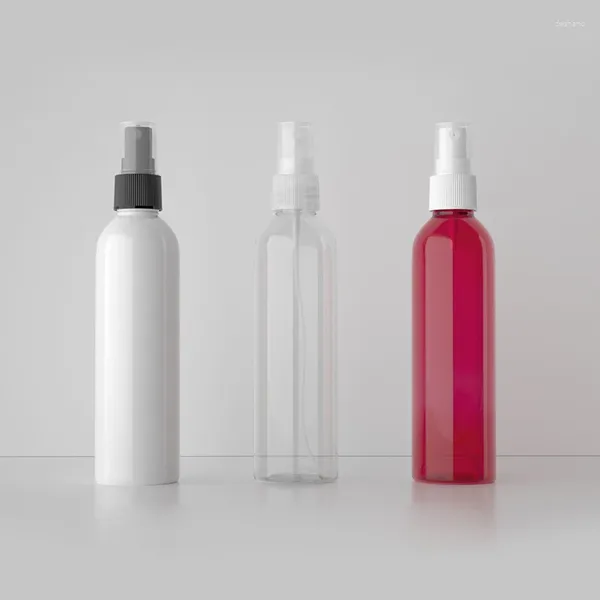 Garrafas de armazenamento 1pcs 250ml Spray vazio garrafa branca Cosméticos Recipiente de maquiagem de embalagem com dispensador de perfume da bomba de névoa por atacado