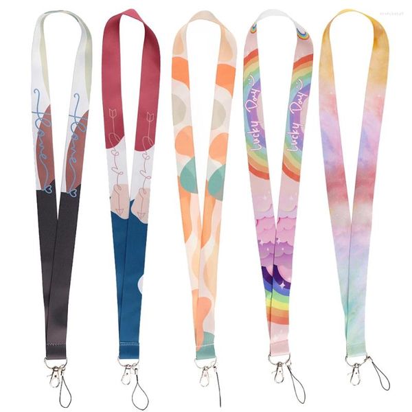 Schlüsselanhänger FI69 Minimalismus Seilgurt Keychain Hals Lanyard für Schüler Schlüssel Langes Telefon hängen Ornamente Anti-verlorene Hang Geschenke