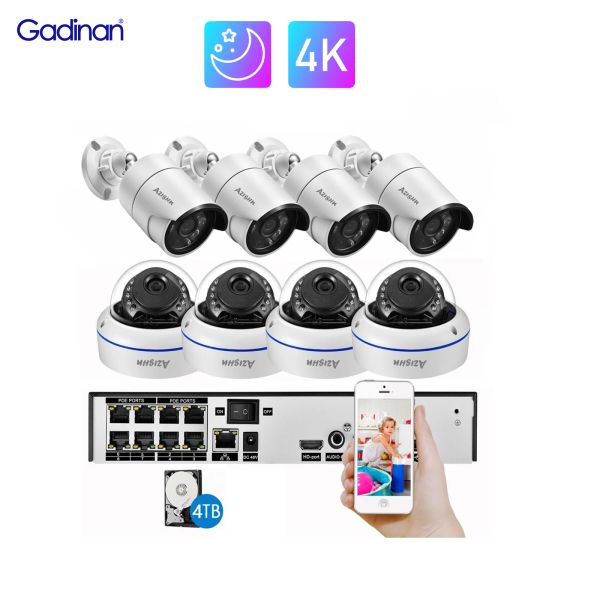 System Ultra 4K Security Camera Sistema 8MP POE Video Surveillance Set 4CH/8CH Kit NVR Kit AI Motion Registering Registrazione IP esterna