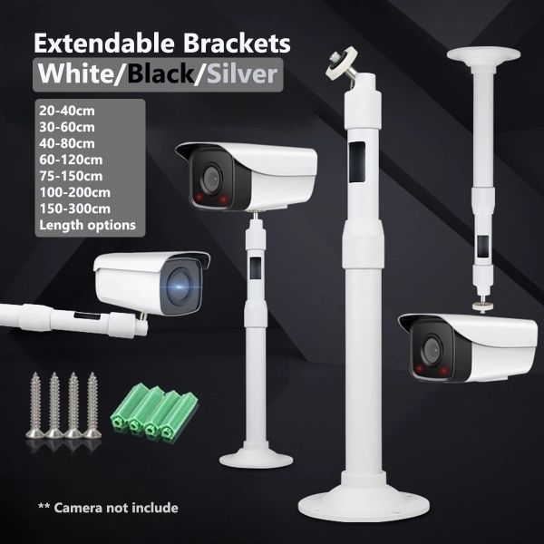 Accessoires 20 cm 120 cm erweiterbarer Projektor Aluminium Deckenmontagestange, 7,87 '' 47,2 '' Teleskop -Wandmontageklammer für CCTV -Kamera