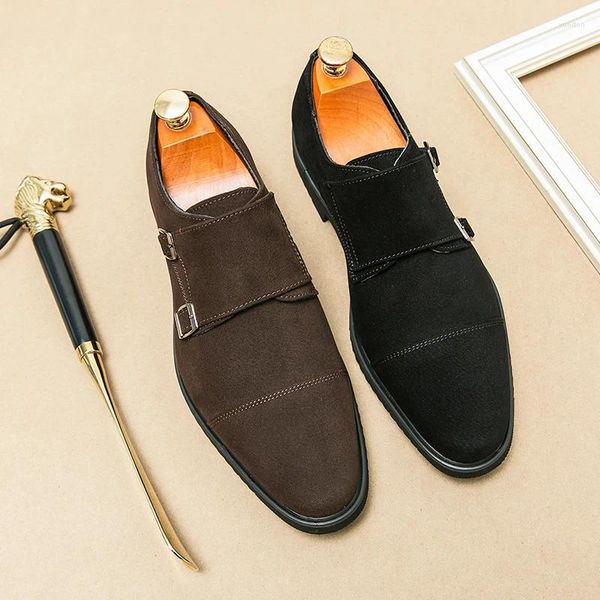 Sıradan ayakkabılar moda erkekler resmi elbise süet deri iş ofisi oxfords düğün slip-on nedensel İtalya siyah