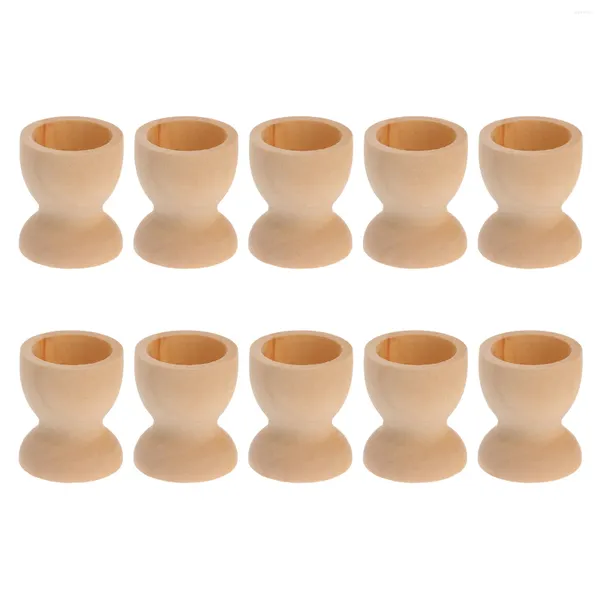 Geschirrssätze 20 PCs Aquarell Küchenwerkzeuge Spielzeug Wach Stift Eggablett Bambus Holz Cup Ostern Display