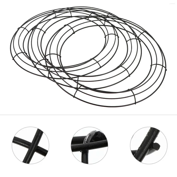 Dekorative Blumen 3 Stcs Girlande Hoop Gartenkranzschleifen Seide Hängende Eisen -DIY -Rahmen