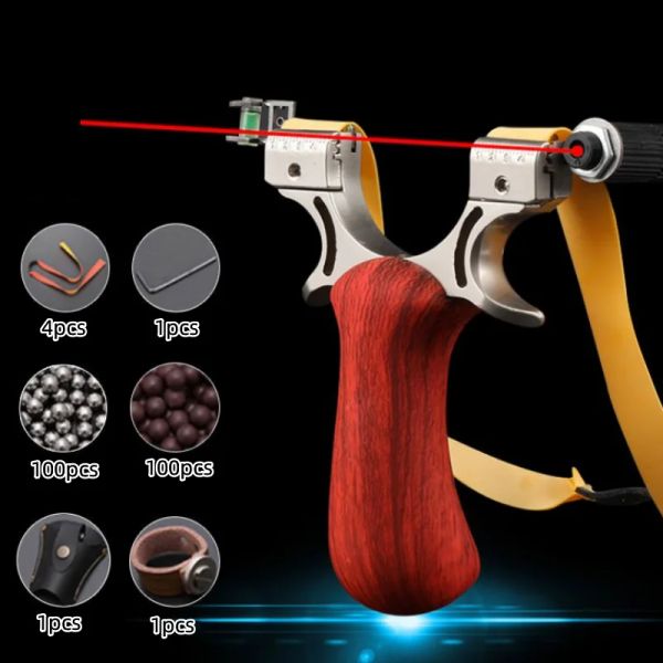 Slingshots 2023 Novo caça ao ar livre Slingshot Profissional Hunting Laser aço inoxidável Slingshot Toys de jogo para adultos