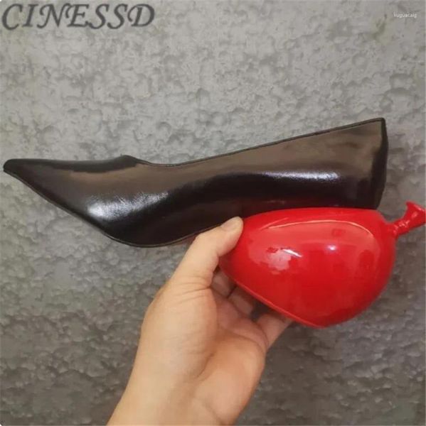 Отсуть обувь Cessesd 2024 Red Strange Heels Women Women Sexy Pointed Toe High Hell Office Lady Balloon