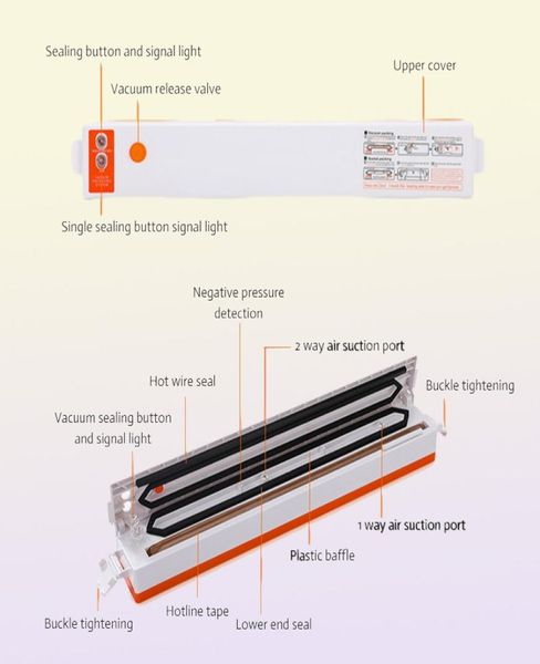 Andere Küchenwerkzeuge Haushalt Eletric Vacuum Food Sealer Automatische Verpackungsmaschine 220 V Impfstoff Packer mit 10 PCS -Taschen Kichen zu3893788