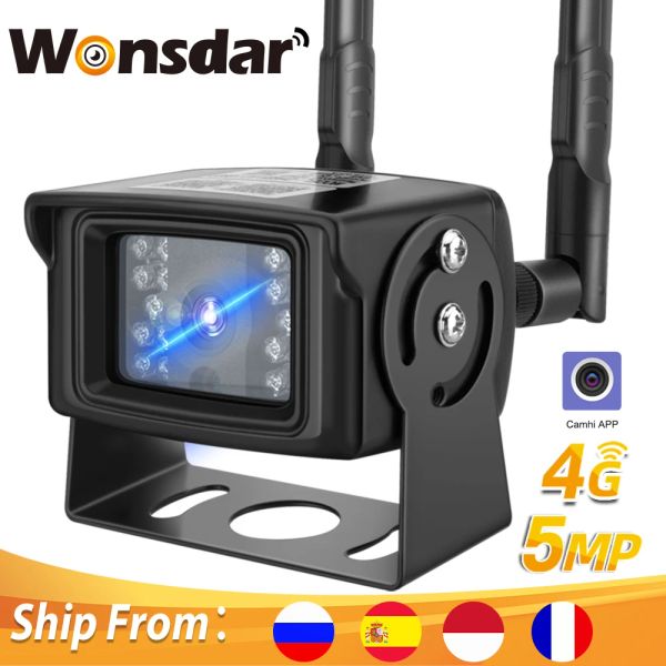 Câmera de cartão SIM de câmeras WONSDAR 4G 1080p 5MP HD IP Wi -Fi Câmera Metal Case de Segurança Interior ao ar