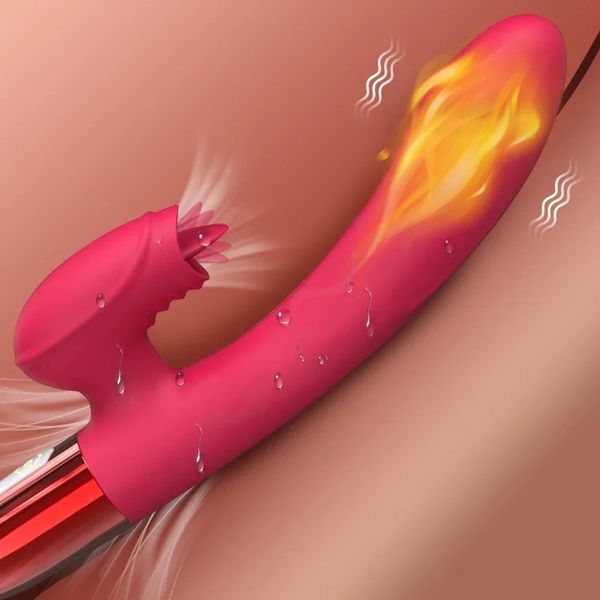 Leistungsstarker Vibrator für Frauen mit Zungen -Lick -Klitoris -Stimulatorin weiblicher Masturbator G Spot Dildo Erwachsene Waren Sexspielzeug 240403