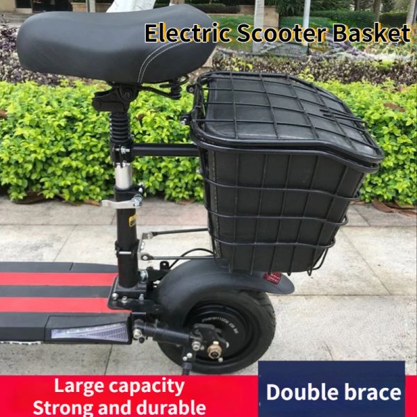 Bolsas de scooter elétrico universal de bicicleta de cesta de cesta de metal à prova d'água da cesta de metal scooter elétrico e acessórios de bicicleta
