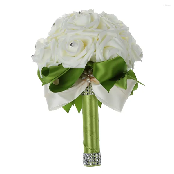 Fiori decorativi Bellissima nozze bouquet da sposa da sposa fiore artificiale mazzi bianchi artificiali