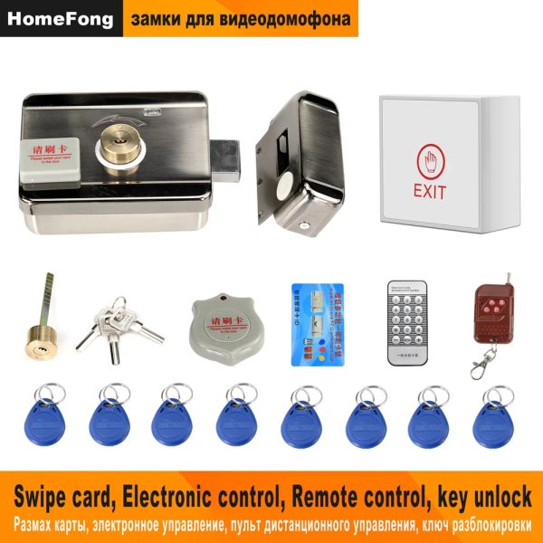 Lock HomeFong Electronic Door Schloss für Video -Intercom -Video -Tür -Handy Kabel -Remote -Entsperren mit Smart Card Home Security System Kit