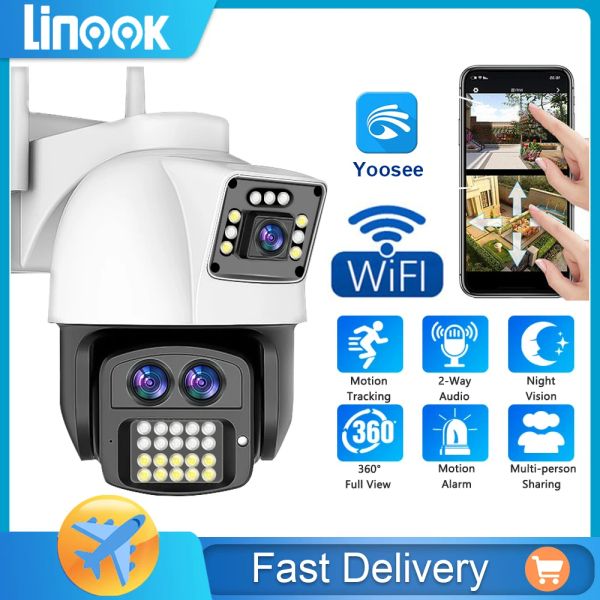 Telecamere linook yoosee dual lente 9MP 4K, telecamera esterna wireless CCTV, telefono CCTV WiFi CCTV connesso, telecamera di sicurezza IP, monitoraggio mobile